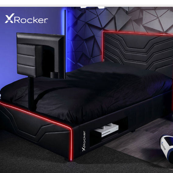X Rocker Oracle Neo Fibre TV Gaming Bed in a Box with LED- Single