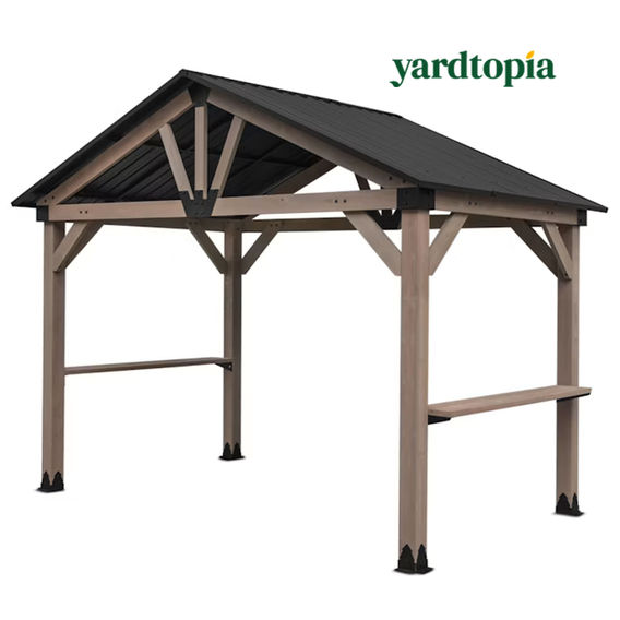 Yardtopia Oslo XL 3.6m x 2.4m BBQ/Grill Timber & Steel Gable Roof Gazebo