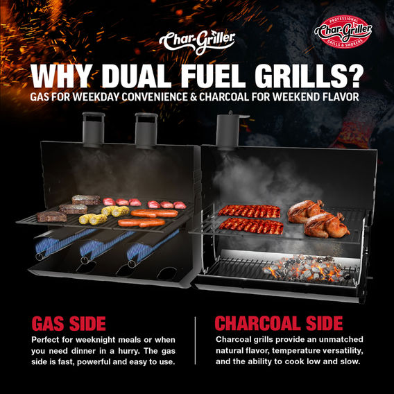 Char-Griller Texas Trio Gas And Charcoal Grill Char-Griller Texas Trio Gas And Charcoal Grill