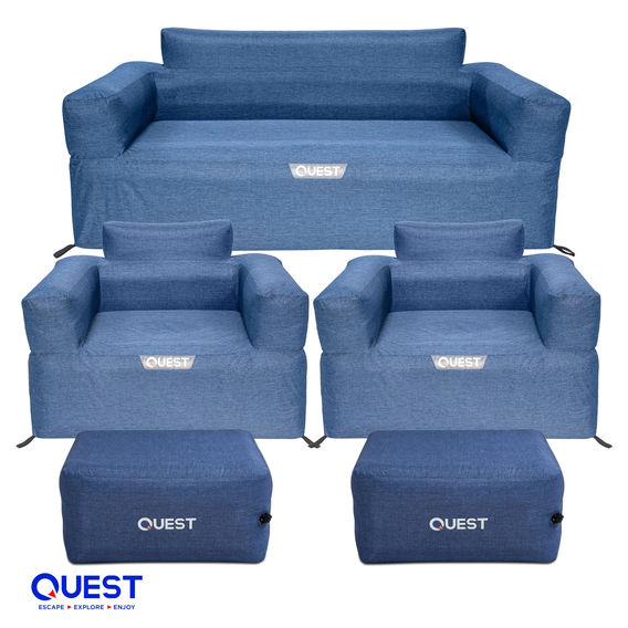 Quest Air Sofa 3 Seater Bundle Navy