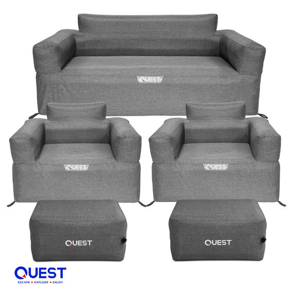 Quest Air Sofa 3 Seater Bundle Charcoal