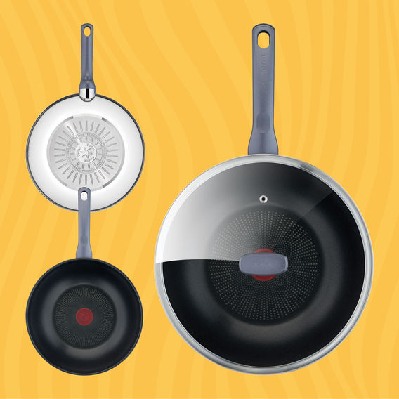 Tefal 28cm Wok & Glass Lid