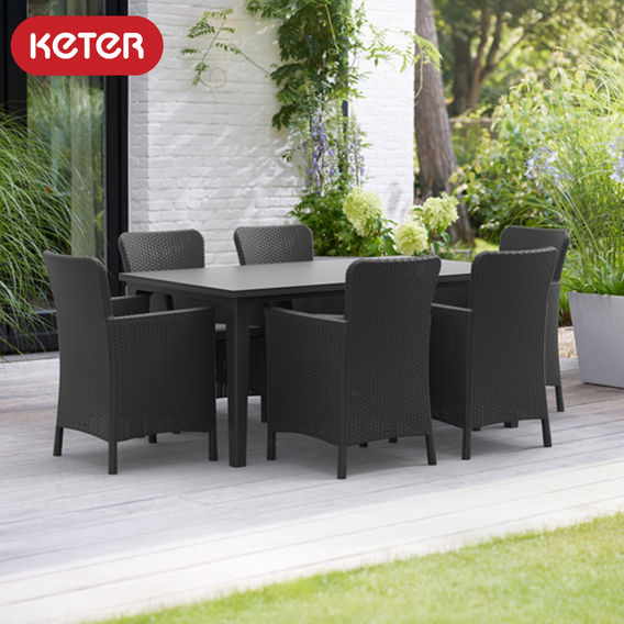 Keter Futura Miami Dining Set – Graphite Keter Futura Miami Dining Set – Graphite