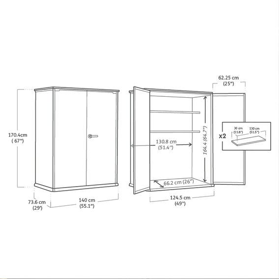 Keter Vertical Cabinet/Shed - Walnut