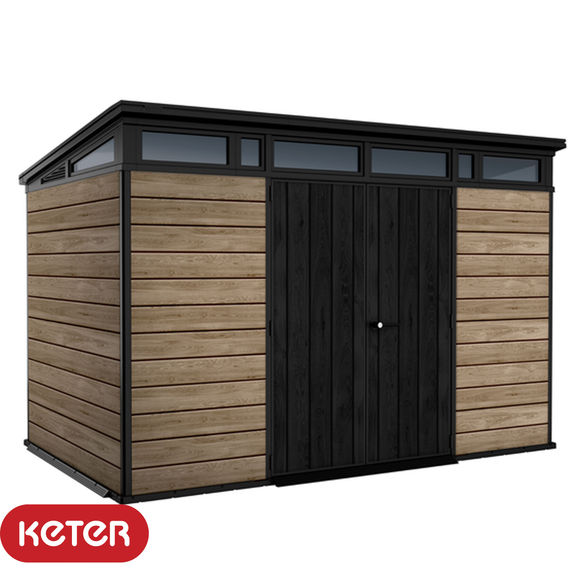 Keter 11 x 7' Pent Shed – Walnut Keter 11 x 7' Pent Shed – Walnut