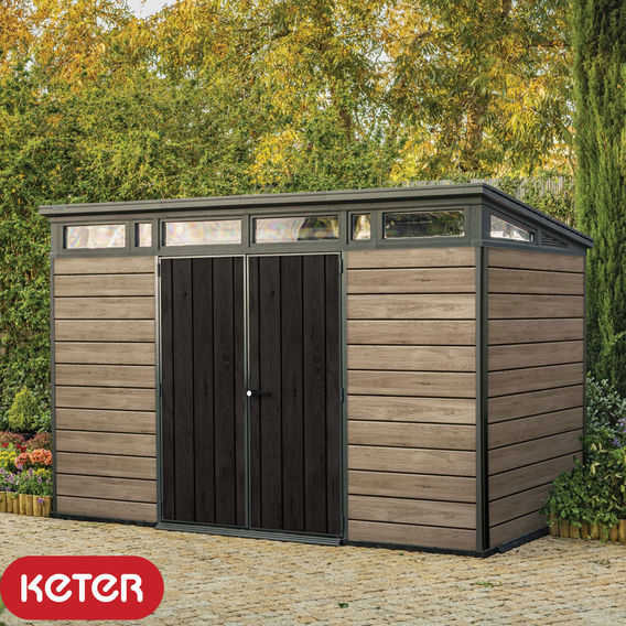 Keter 11 x 7' Pent Shed – Walnut Keter 11 x 7' Pent Shed – Walnut