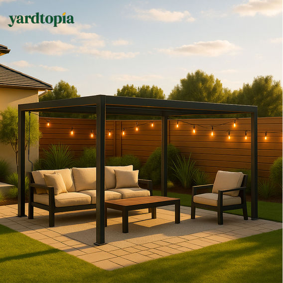 Yardtopia Elmont 3m x 4m Aluminium Adjustable Louvre Pergola