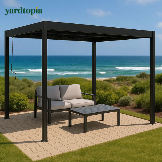 Yardtopia Elmont 3m x 3m Aluminium Adjustable Louvre Pergola