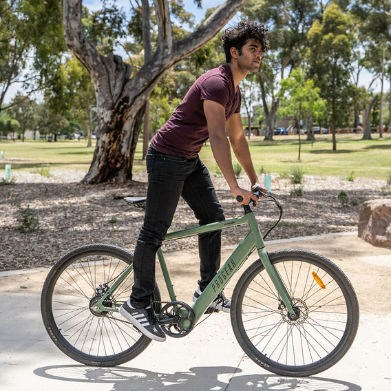 Progear E-Mode Flatbar Electric Road Bike Army Green