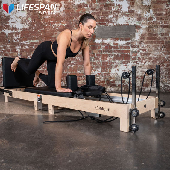 Lifespan Fitness Contour 2 Folding Wood Pilates Reformer Set