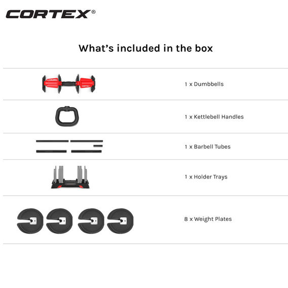 CORTEX Revolock V2 Adjustable Steel Dumbbell Barbell Kettlebell