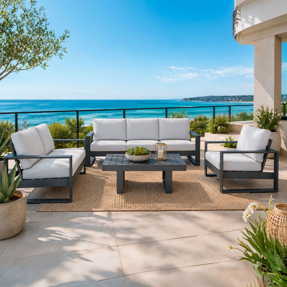Burano Outdoor Lounge Set Charcoal Burano Outdoor Lounge Set Charcoal