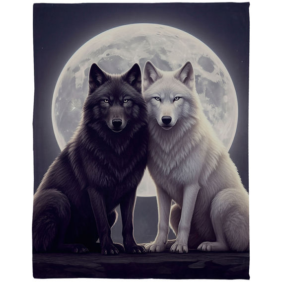 Two Wolves Printed Quilt Cover - KB Two Wolves Printed Quilt Cover - KB