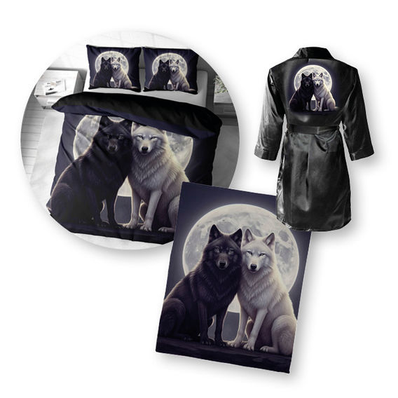 Two Wolves Printed Quilt Cover - KB