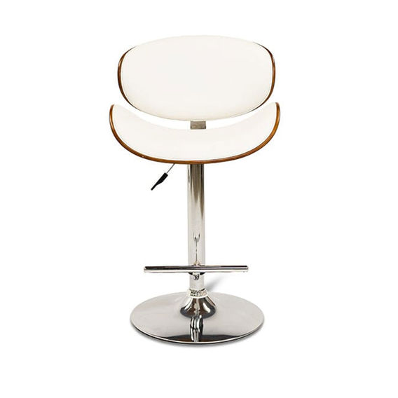 MONACO Barstool White PU Seat/Chrome Base
