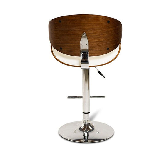 MONACO Barstool White PU Seat/Chrome Base